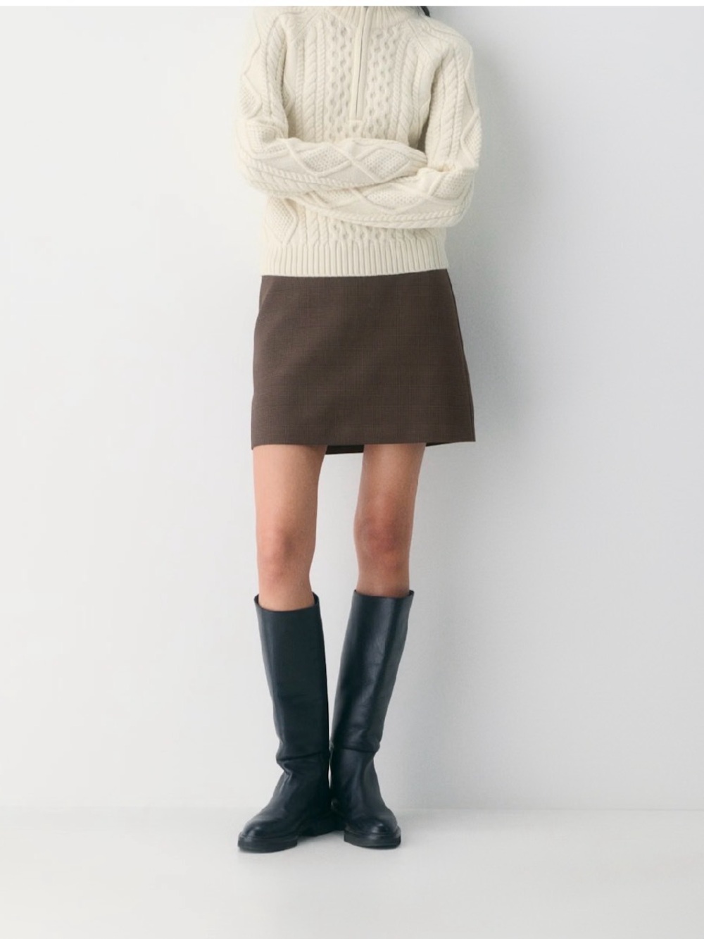 Wilfred Classic Brown plaid Mini Skirt